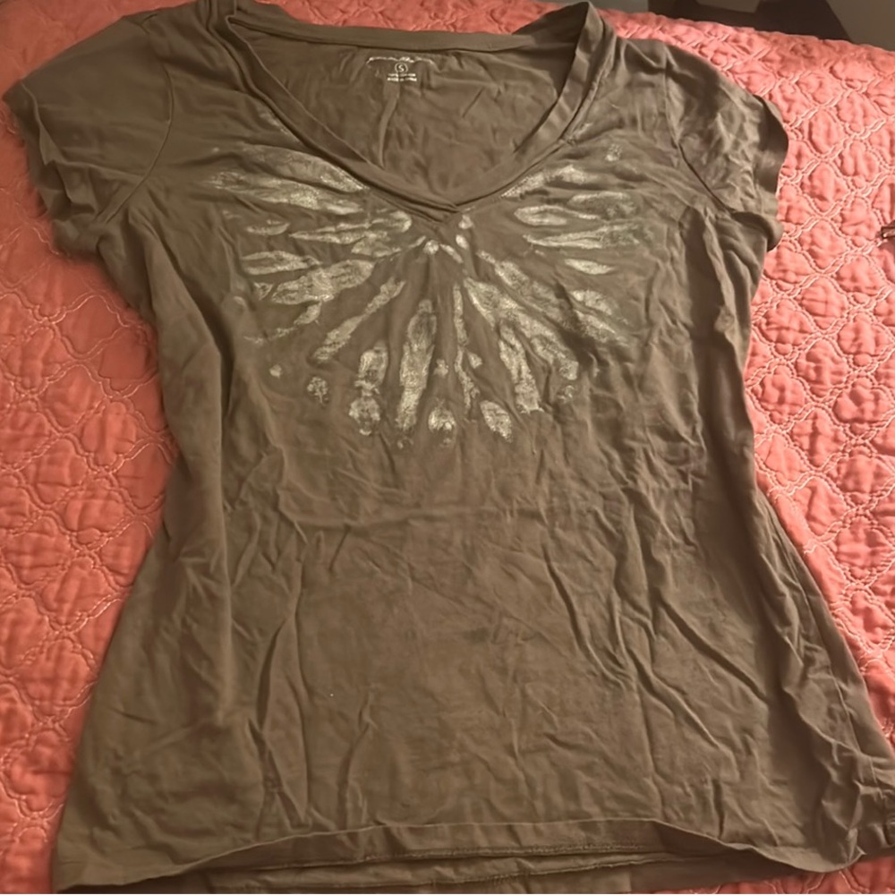 Women's Brown V-Neck Top 2000s top